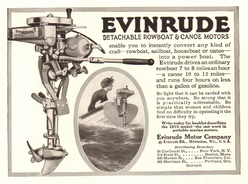 Реклама подвесных моторов Эвинруда