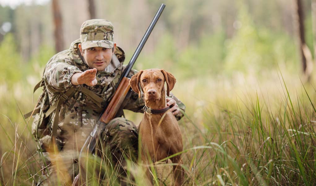 Охотник с собакой