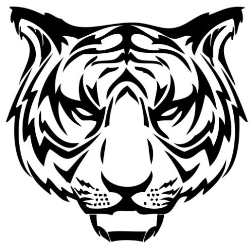 эскиз тигра в стиле трайбл