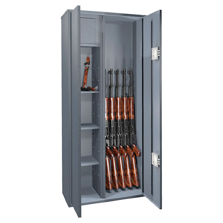 оружейный шкаф серого цвета