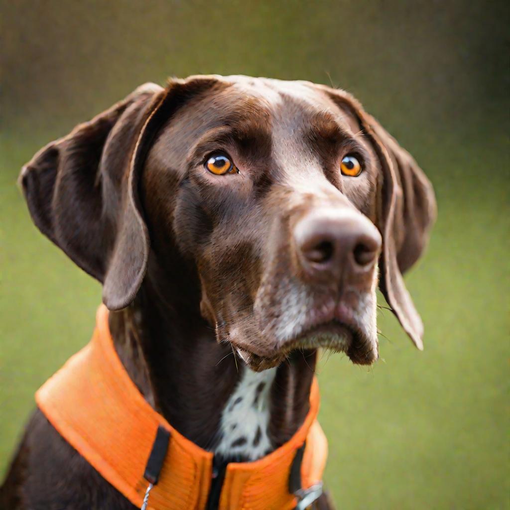 Портрет охотничьей собаки породы немецкий курцхаар